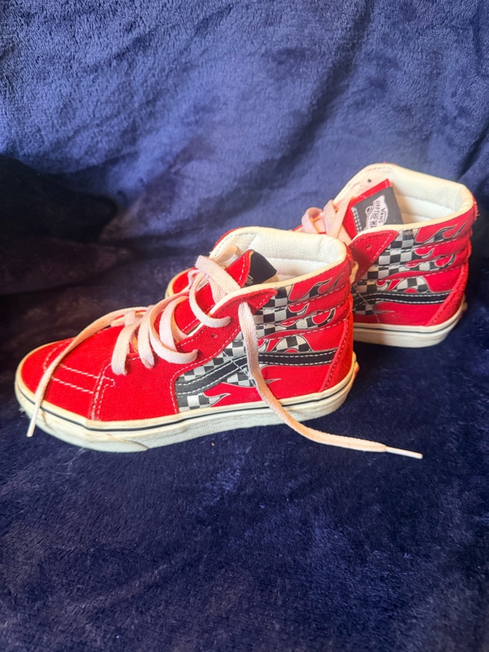 Vans Sk8-Hi "Reflect Check Flame" 2Y EUC
